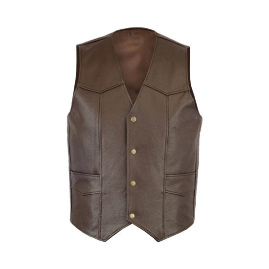 mens leather fashion vest for motorcycle