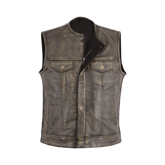new style leather motorcycle vest in top quality 2022