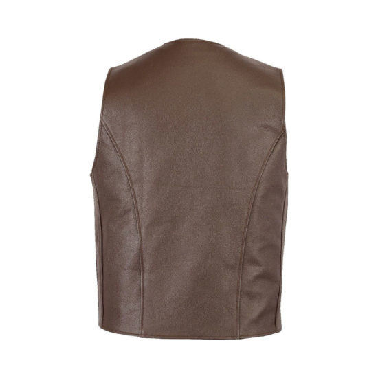 mens leather fashion vest for motorcycle
